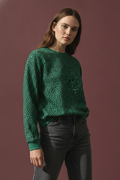 Curvy Me Dámská Bavlněná Mikina Se Zvířecím Vzorem Crewneck Vel. 52