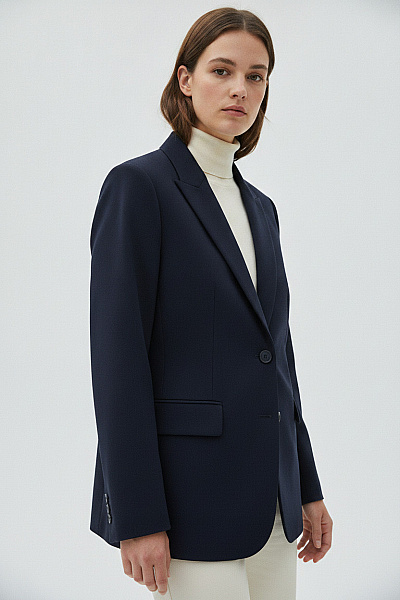 Jana Ina Modré Elegantní Business Oblekové Sako Velikost IT 42