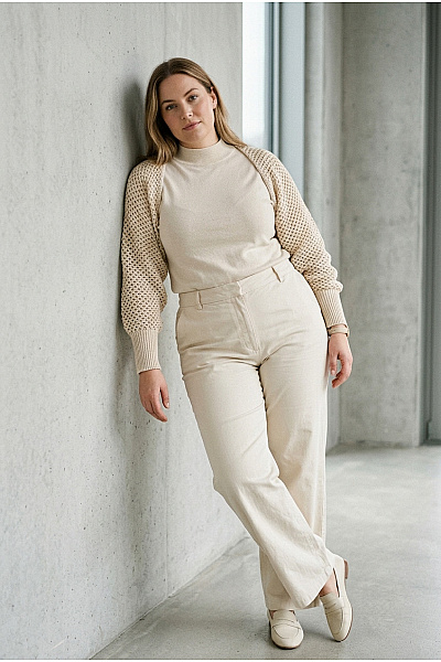 Judith Williams Béžový Pletený Ažurový Crop Kardigan Vel. One Size