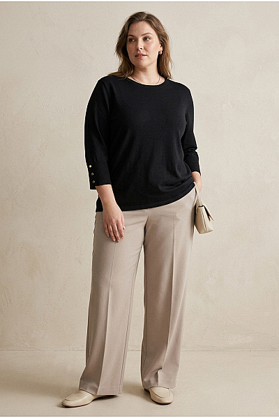 Judith Williams Černá Dámská Halenka S 3/4 Rukávem Elegantní Vel. 48