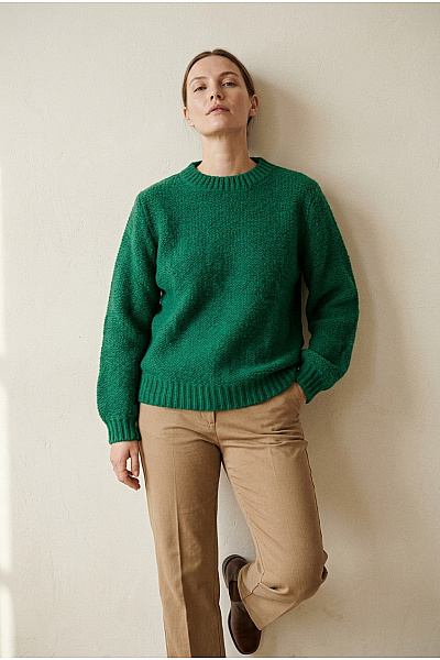 Curvy Me Dámský Zelený Hrubě Pletený Oversized Pulovr Vel. DE 42