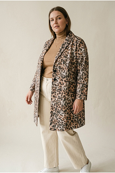 Maloo Dámské Leopardí Sako S 3/4 Rukávem Vel. EU 48