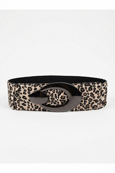Dámský široký Elastický Pásek S Leopardím Vzorem
