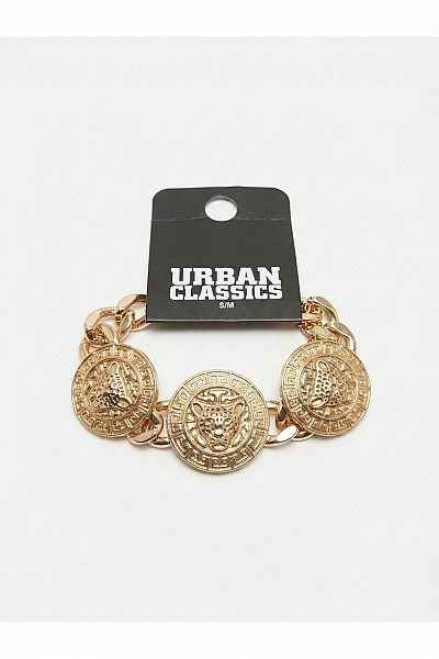 URBAN CLASSICS Zlatý Masivní Náramek S Leopardím Motivem