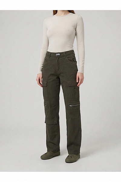 URBAN CLASSICS Dámské Khaki Cargo Kalhoty S Kapsami Velikost US 29