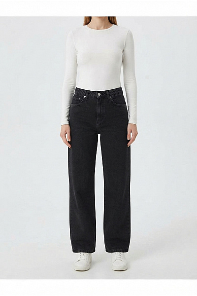 URBAN CLASSICS Dámské černé Džíny Wide Leg Bavlněné Velikost 31