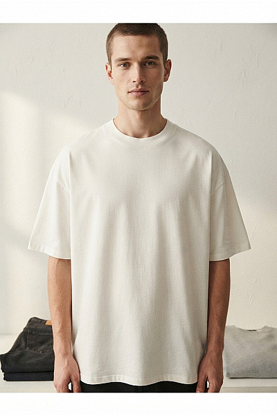 URBAN CLASSICS Bílé Bavlněné Tričko S Krátkým Rukávem Oversize Basic Vel. 5XL