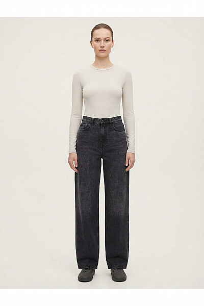 URBAN CLASSICS Dámské černé Džíny S Vysokým Pasem Wide Leg Vel. 30