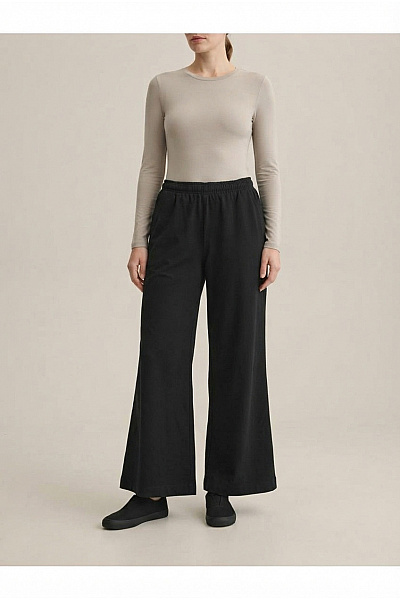 URBAN CLASSICS Dámské Bavlněné široké Kalhoty černé Velikost 4XL