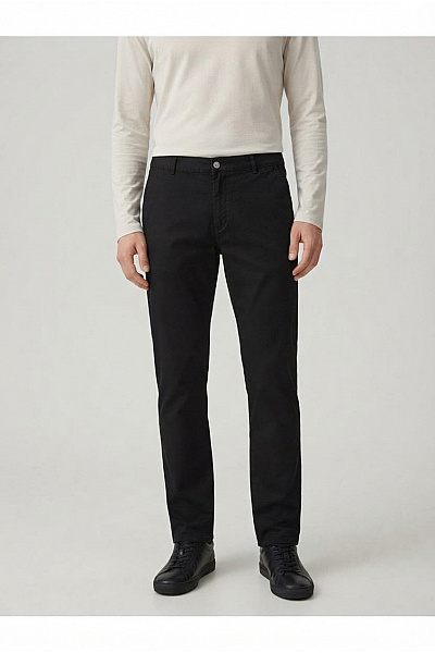 URBAN CLASSICS Pánské černé Bavlněné Chinos Kalhoty Rovné Vel. EU 44
