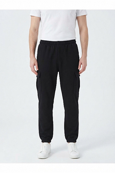 URBAN CLASSICS Černé Pánské Cargo Tepláky S Kapsami Velikost XL