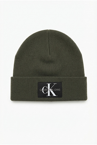 Calvin Klein Khaki Pletená čepice