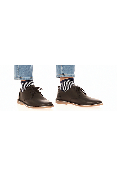 Černé Kožené Pánské Polobotky JACK & JONES
