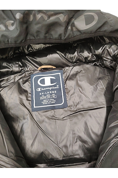 Champion Pánská zimní prošívaná puffer bunda khaki se zipem a kapucí Vel. 2XL | champion | obrázek 4