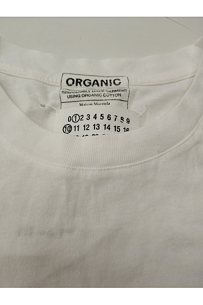 Maison margiela Bílé bavlněné pánské tričko s krátkým rukávem a kulatým výstřihem basic Vel. M | maison margiela | obrázek 3