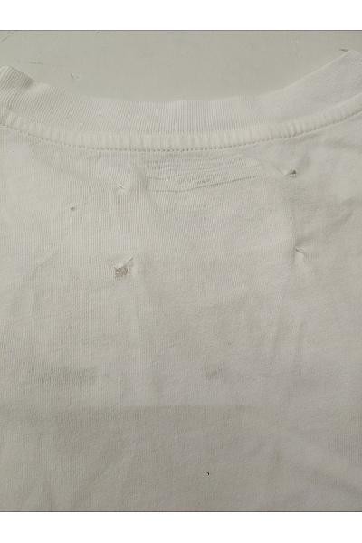 Maison margiela Bílé bavlněné pánské tričko s krátkým rukávem a kulatým výstřihem basic Vel. M | maison margiela | obrázek 4