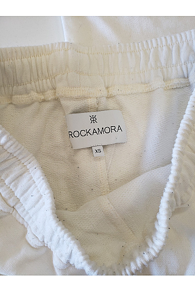ROCKAMORA Dámské tepláky bavlněné volnočasové pohodlné bílé Vel. XS | ROCKAMORA | obrázek 4