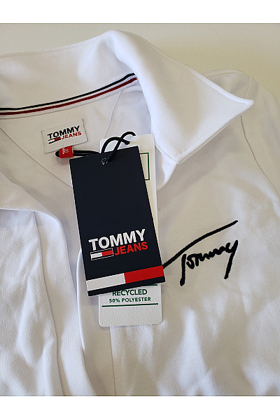 TOMMY HILFIGER Dámské bílé tričko s dlouhým rukávem a límečkem Vel. xs | TOMMY HILFIGER | obrázek 3