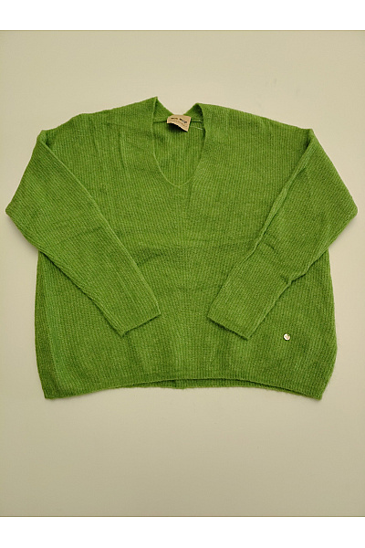 Mos Mosh Zelený pletený oversized pulovr do véčka Velikost XS | Mos Mosh | obrázek 2