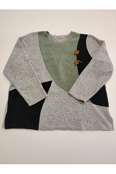 Dámská pletená halenka oversize asymetrická barevná Velikost XXL | Unimoda | obrázek 2