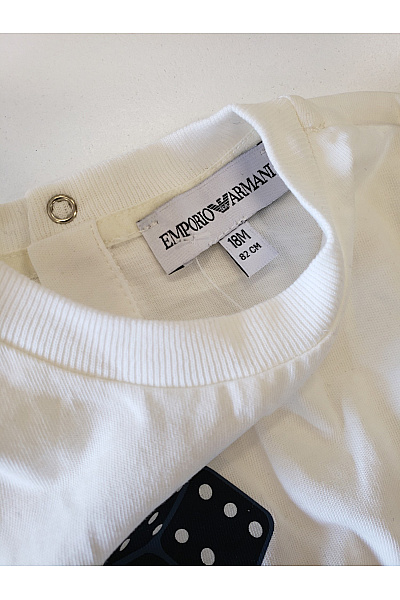 ARMANI Dětské tričko s dlouhým rukávem a potiskem kostek Velikost 93 | ARMANI | obrázek 3