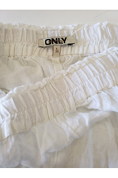 ONLY Dámské lněné letní kalhoty bílé volné s rozparkem Vel. L | ONLY | obrázek 6