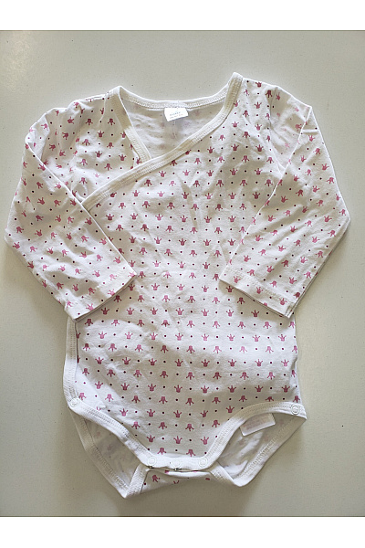 Kanz Dětské Body S Dlouhým Rukávem A Potiskem Korunky Růžové Vel. 68 CM
