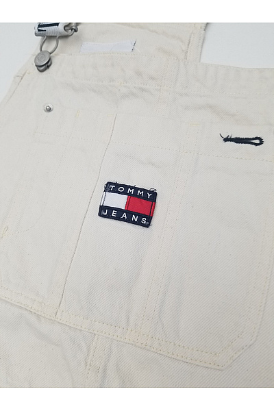 TOMMY HILFIGER Béžové bavlněné kapsáče s laclem a kšandami Vel. L | TOMMY HILFIGER | obrázek 5