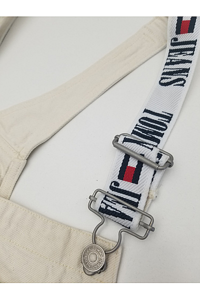 TOMMY HILFIGER Béžové bavlněné kapsáče s laclem a kšandami Vel. L | TOMMY HILFIGER | obrázek 6