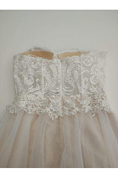 Magic Bride Béžové svatební tylové korzetové šaty maxi Vel. DE 38 | Magic Bride | obrázek 12