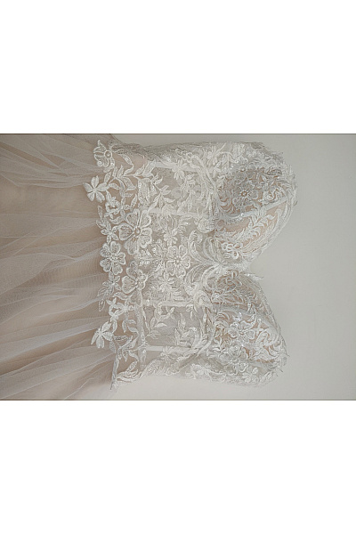 Magic Bride Béžové svatební tylové korzetové šaty maxi Vel. DE 38 | Magic Bride | obrázek 14