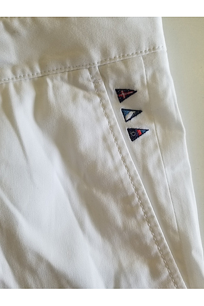 Chino kalhoty bílé volnočasové dlouhé rovné Vel. 58 | Unimoda | obrázek 3