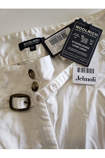 Woolrich Bílé rovné kalhoty s páskem volnočasové plátěné Vel. 27 | Woolrich | obrázek 3