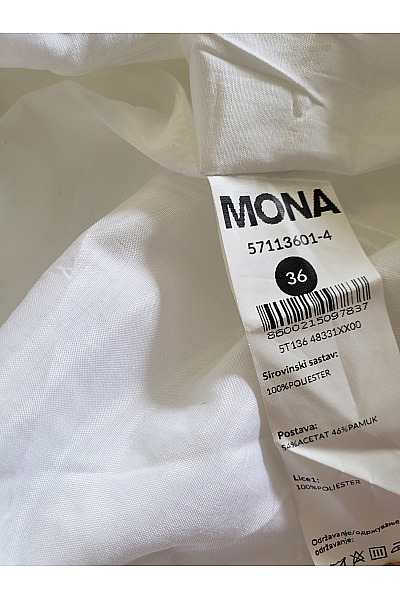 Mona Bílá balonová sukně mini polyesterová Velikost 36 | Mona | obrázek 6