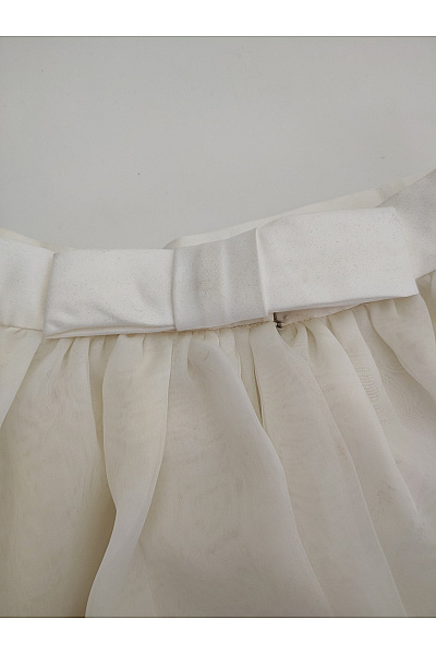 Bílá dlouhá maxi sukně s mašlí a vlečkou Vel. 6 | Unimoda | obrázek 4