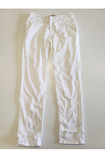 Bílé dámské chino kalhoty volnočasové jarní Velikost 30 | Unimoda | obrázek 2