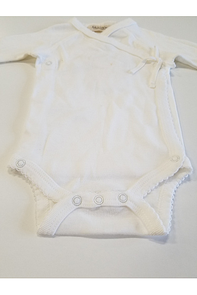 Dětské bavlněné body s dlouhým rukávem pro kojence měkké bílé Velikost 50 cm | Unimoda | obrázek 4