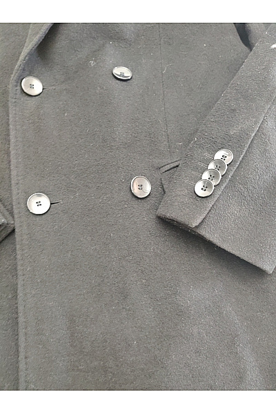 Hugo Boss Pánský vlněný dvouřadý kabát elegantní dlouhý černý Velikost 46 | Hugo Boss | obrázek 3