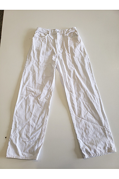 Calvin Klein Dámské Bílé Volné Džíny Rovné S Vysokým Pasem Vel. M