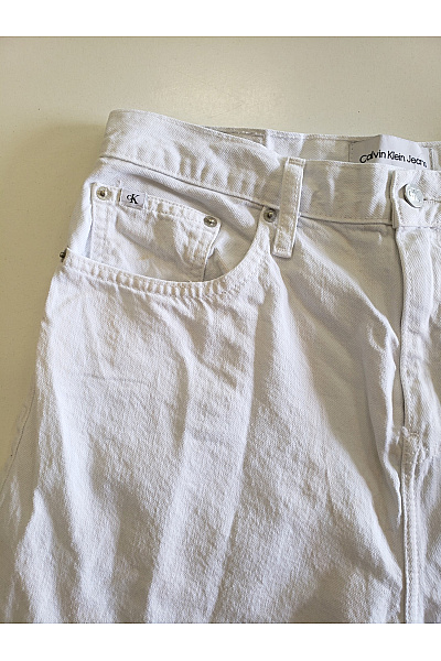 Calvin Klein Dámské bílé volné džíny rovné s vysokým pasem Vel. M | Calvin Klein | obrázek 3