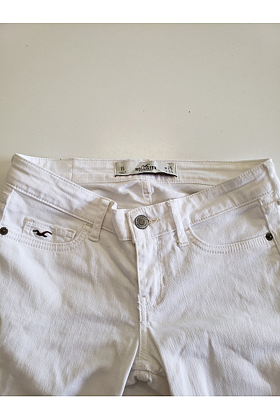 Hollister Dámské bílé skinny džíny s dírami Vel. 25 | Hollister | obrázek 3