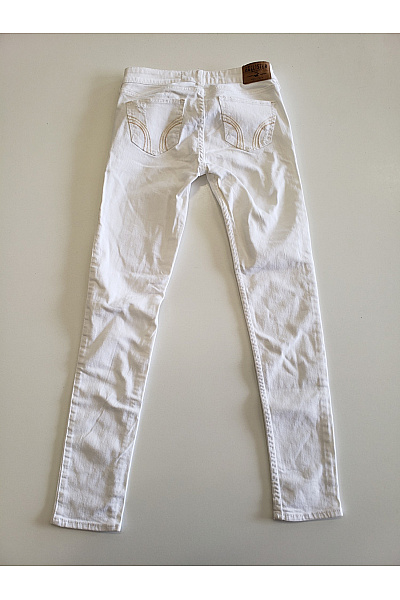 Hollister Dámské bílé skinny džíny s dírami Vel. 25 | Hollister | obrázek 4