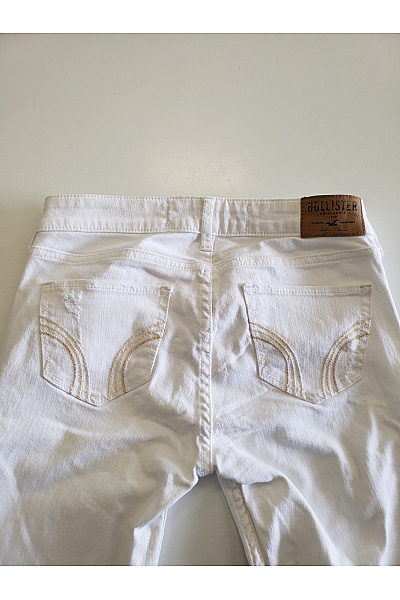 Hollister Dámské bílé skinny džíny s dírami Vel. 25 | Hollister | obrázek 5