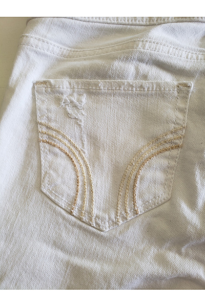 Hollister Dámské bílé skinny džíny s dírami Vel. 25 | Hollister | obrázek 6