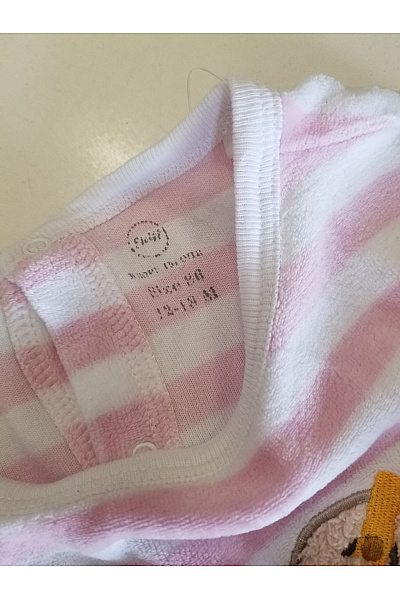 růžové pruhované kojenecké body s medvídkem | Unimoda | obrázek 3