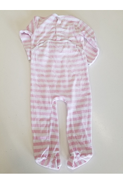 růžové pruhované kojenecké body s medvídkem | Unimoda | obrázek 5