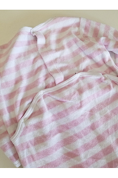růžové pruhované kojenecké body s medvídkem | Unimoda | obrázek 6
