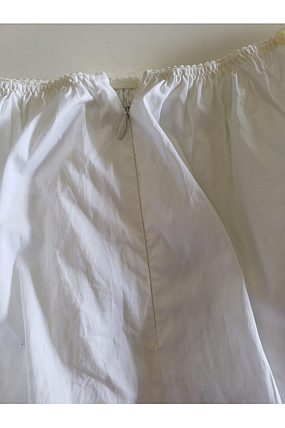 Bílá dámská sukně s krajkou a gumou v pase midi Vel. XS | Unimoda | obrázek 6