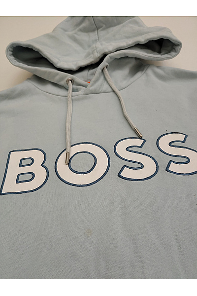 Hugo Boss Šedá bavlněná pánská mikina s kapucí přes hlavu potiskem Velikost S | Hugo Boss | obrázek 3