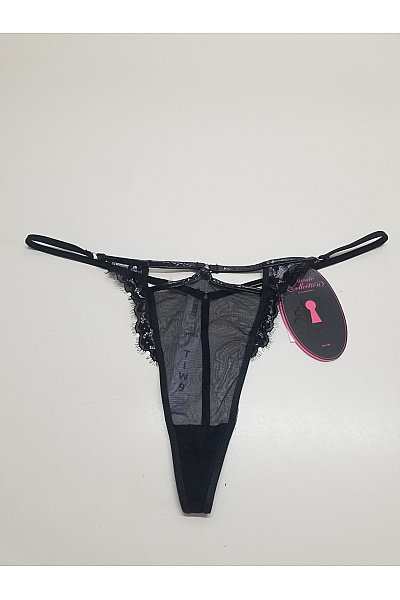 Černé luxusní krajkové tanga Vel. XL | Unimoda | obrázek 2